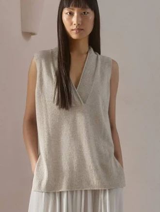Cashmere Sleeveless V-Neck Sweater