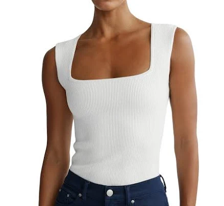 DL1961 Women's Instasculpt Rib Square Neck Top