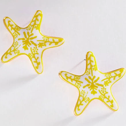 Anthropologie Ceramic Star Post Earrings