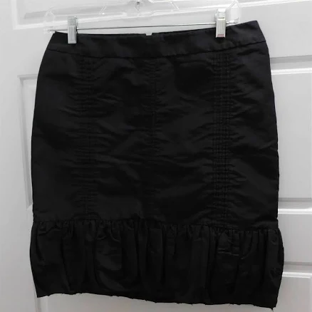 Prada Black Silk Blend Ruched Straight Mini Skirt Eur 38
