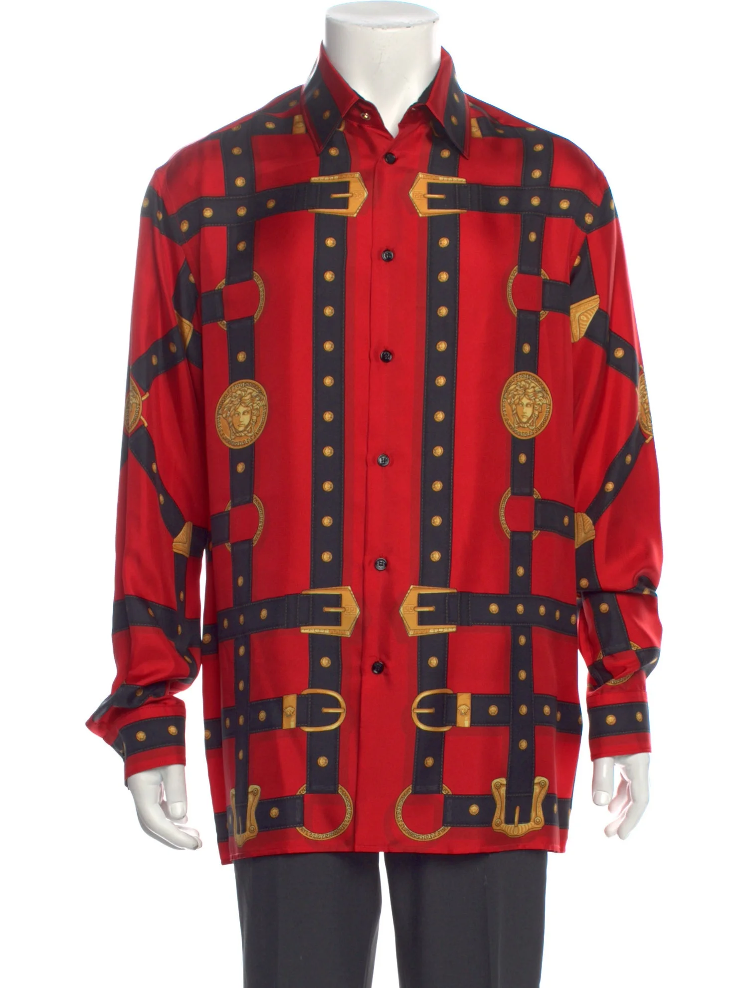 Bondage Print Silk Bowling Shirt