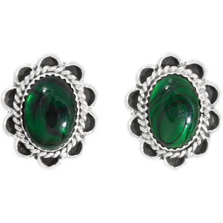 Sterling Curled Wire Paua Shell Post Earrings