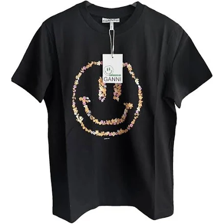 Ganni Women's Floral Smiley T-Shirt