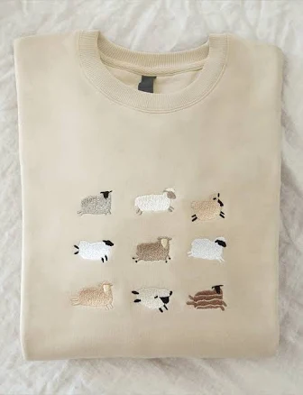 Lost Sheep Embroidered Sweatshirt with Bible Verse