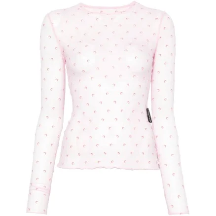 Marine Serre Women's Moon-Print Long-Sleeve T-Shirt