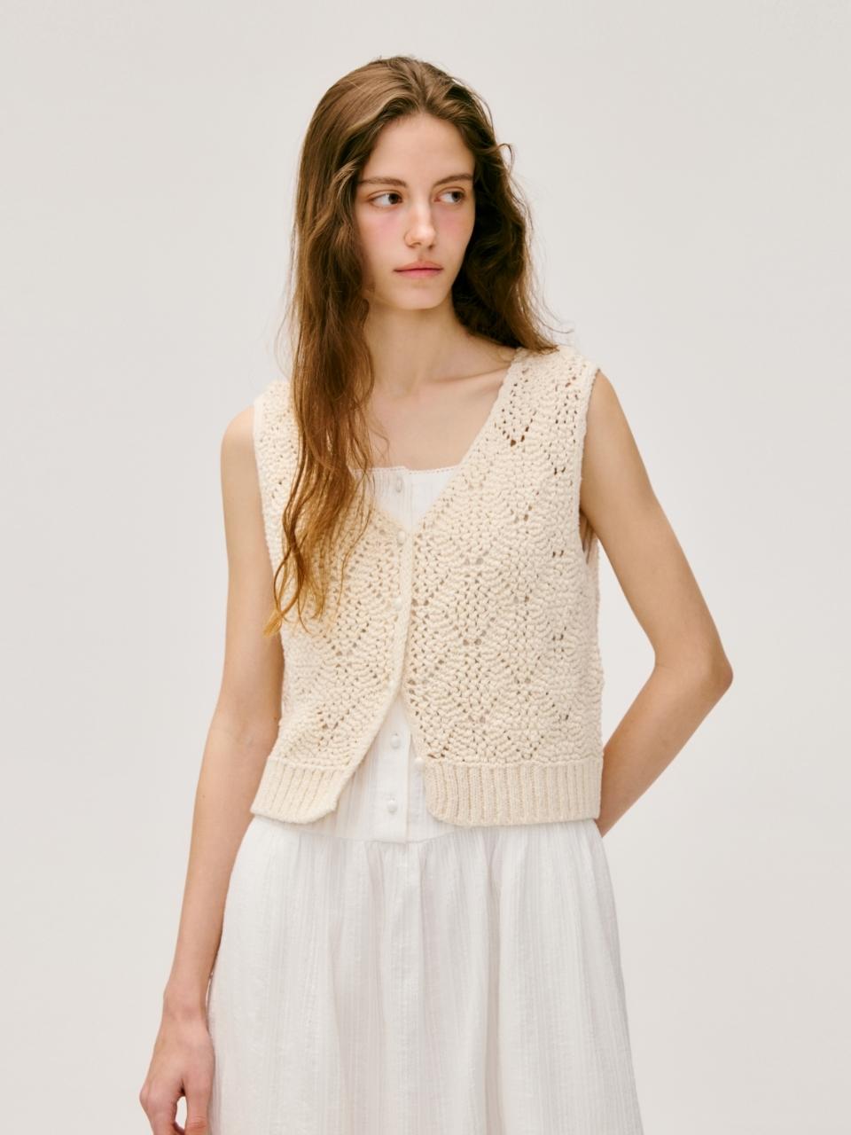 Cotton Vest [Ivory]