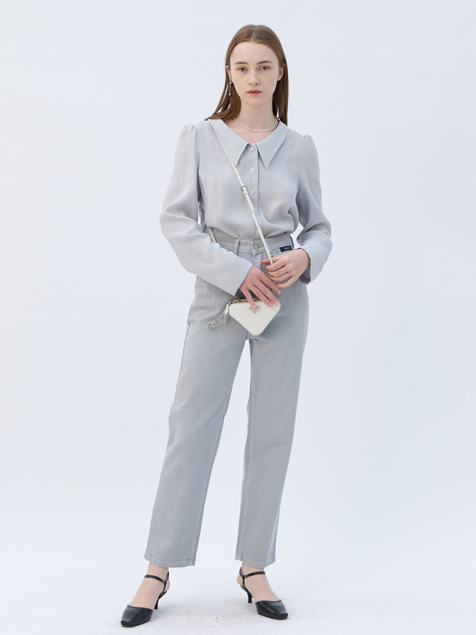Low Neck Blouse_Smog Blue