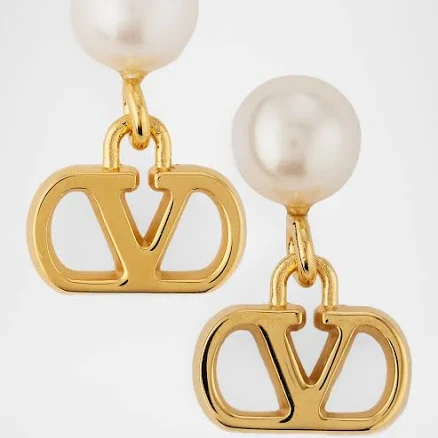 Valentino Garavani Women's Vlogo Imitation Pearl Drop Earrings