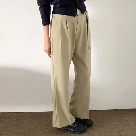 Wide Leg Fleece Slacks with Fleece Lining Belt