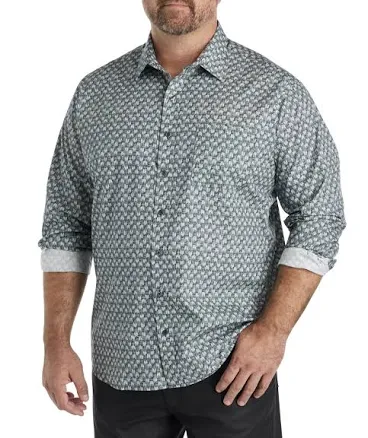 Synergy Men's Big & Tall Geometric Print Sport Shirt