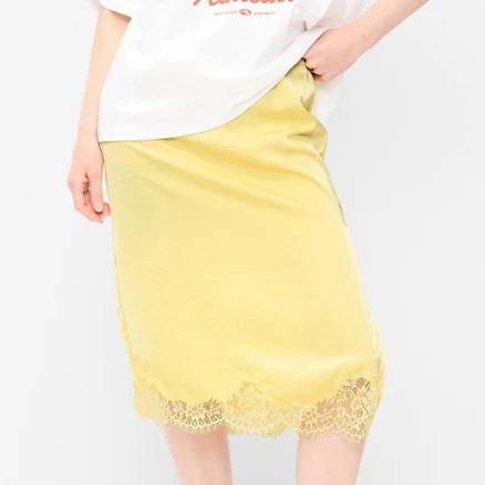 Old Navy Women's Lace Slip Midi Skirt