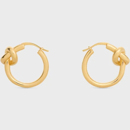 CELINE Women's Knot Small Brass Hoop Earrings
