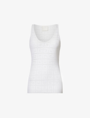 GIVENCHY - 4G monogram scoop-neck stretch-woven top
