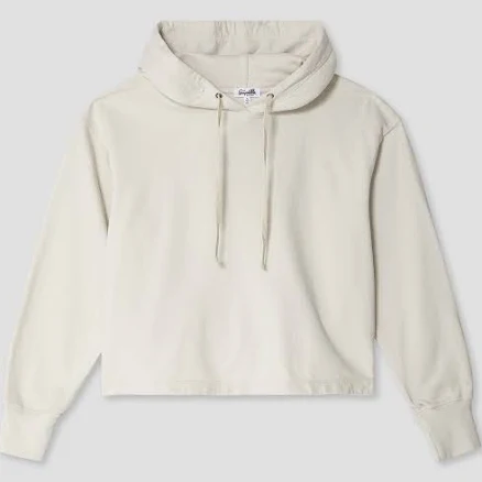 Women's Supima Fleece Cropped Hoodie Ash / L