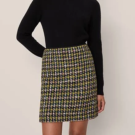 Ann Taylor Women's Houndstooth Tweed Skirt