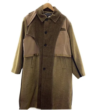 Andersson Bell Houndstooth Wool Coat S - Inside-out Style In Brown