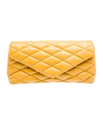 Saint Laurent Women's Sade Puffer Lambskin Clutch