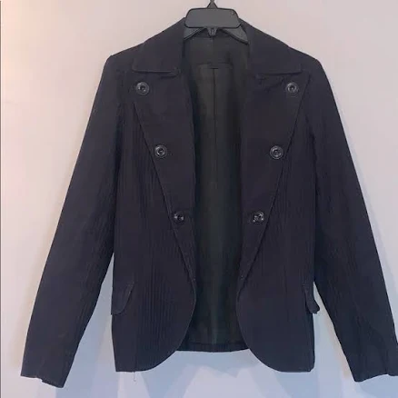 Jill Stuart Jackets & Coats | Navy Stripe Cotton Blazer | Color: Blue | Size: L | Maddiejones83's Closet