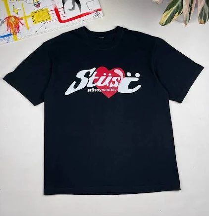 Stussy X Cactus Plant Flea Market Heart Tee White