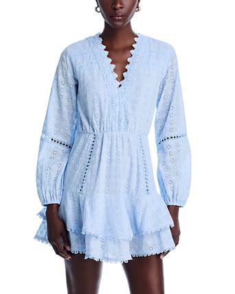 Eyelet Puff Sleeve Dress
