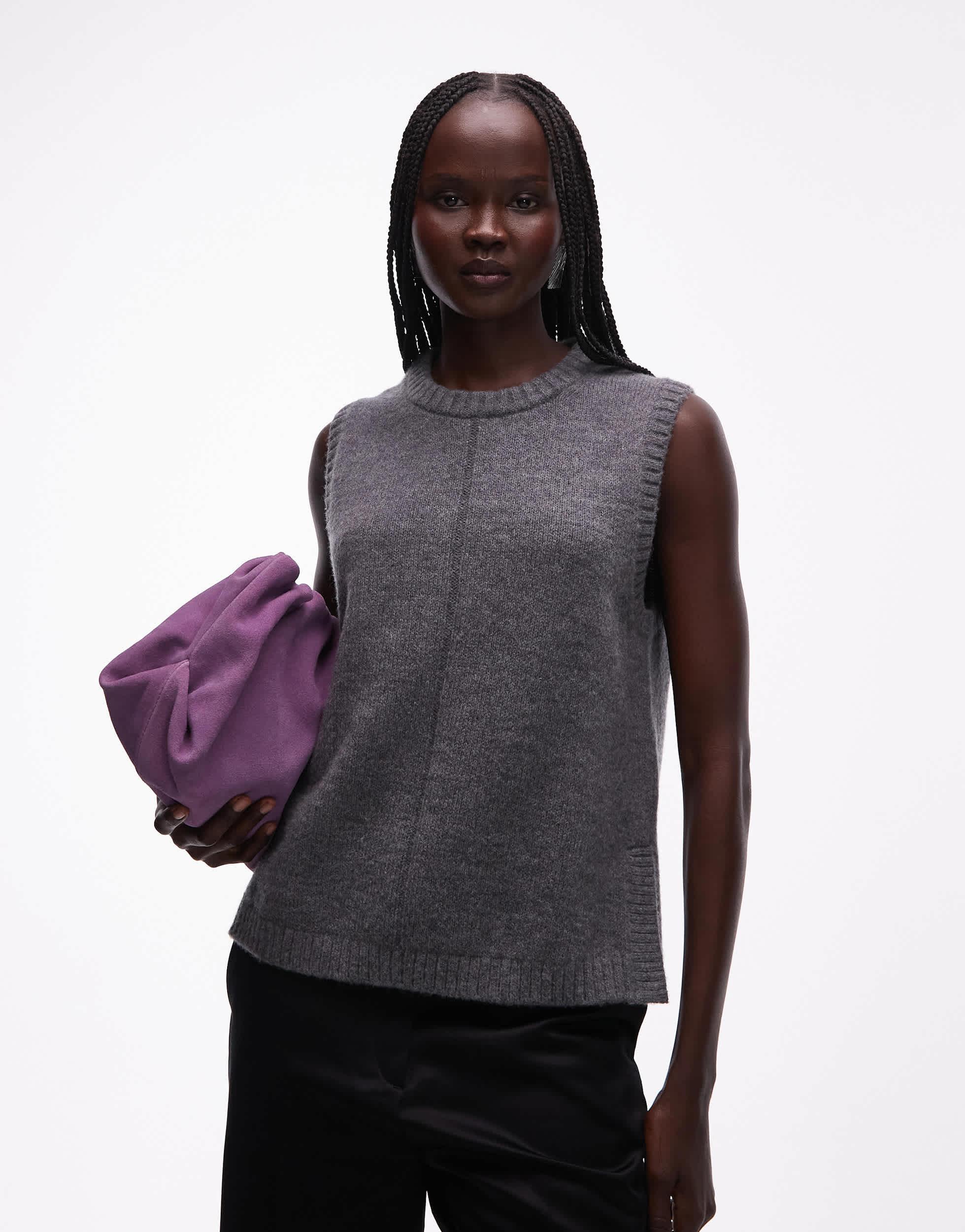 Crew Neck Knit Vest