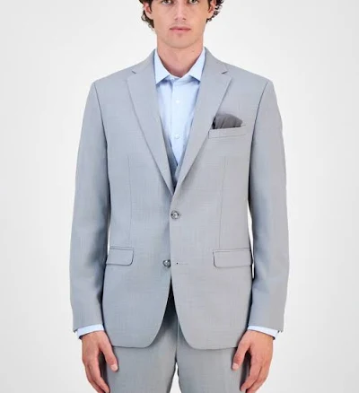 Bar III Men's Slim-Fit Wool Sharkskin Suit Jacket