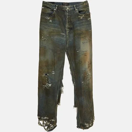 Balenciaga Men Super Destroyed Baggy Pants