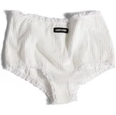 Miu Miu Cotton Briefs with Lace Trim