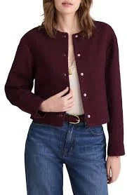 Collarless Tweed Jacket