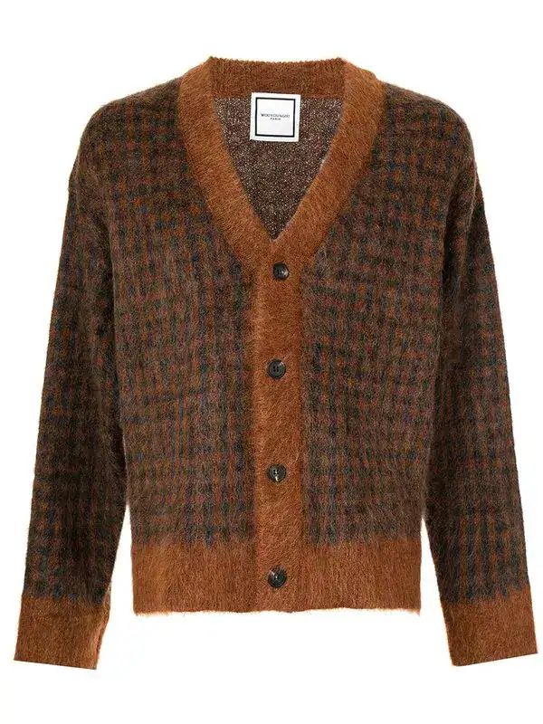 Contrasting-trim Knit Cardigan