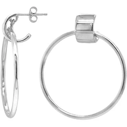 Sterling Silver Doorknocker Post Earrings
