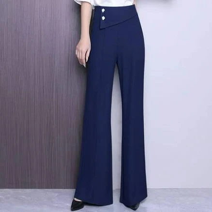 Women's High Waist Pleat Wide Leg Blazers with Pockets
