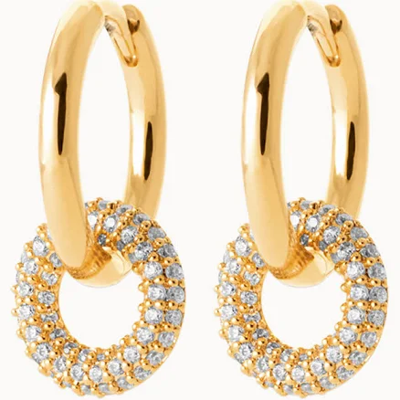 Crystal Eternity Double Hoop Earrings