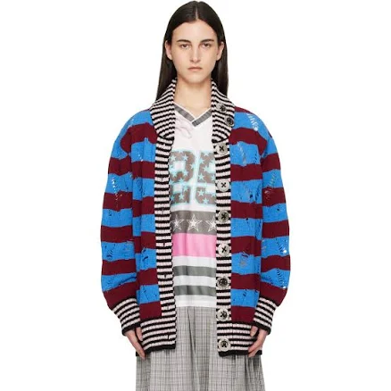 Chopova Lowena Letterman Striped Cardigan