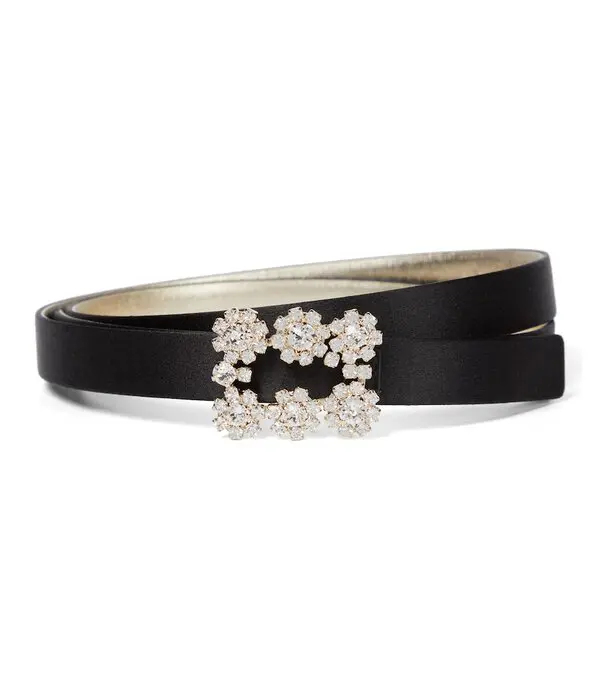 Flower Strass Satin Belt