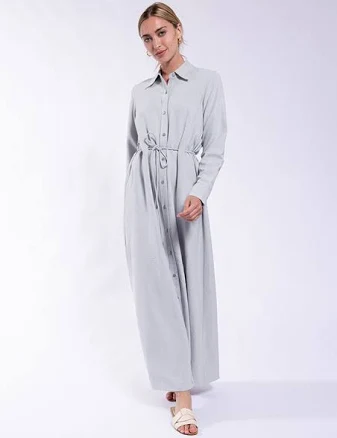 Shirtdress with Grommet Belt