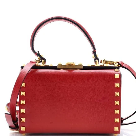 Valentino Garavani Women's Rockstud Grainy Calfskin Top-Handle Handbag