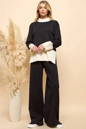 Color Block Knit Set