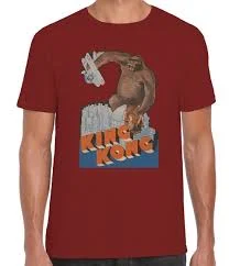 King Kong Movie Poster Cool Funny Unisex Mens T-shirts