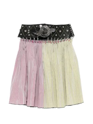 Flocked A-line Midi Skirt