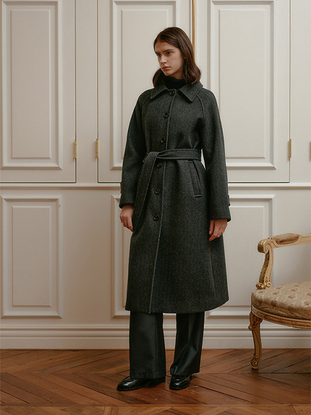 Overlapped Lapel Collar Coat