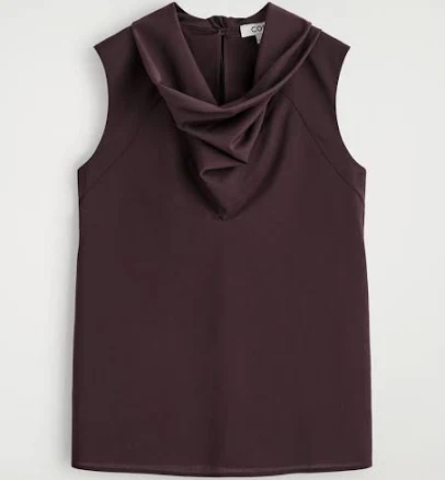 COS Women's Fluid Mock-Neck Scarf Blouse
