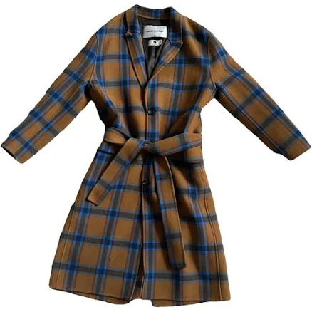 Andersson Bell Checked Wool Belted Coat