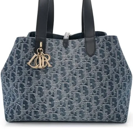 Dior Women's Medium Dior Toujours Bag in Blue Denim
