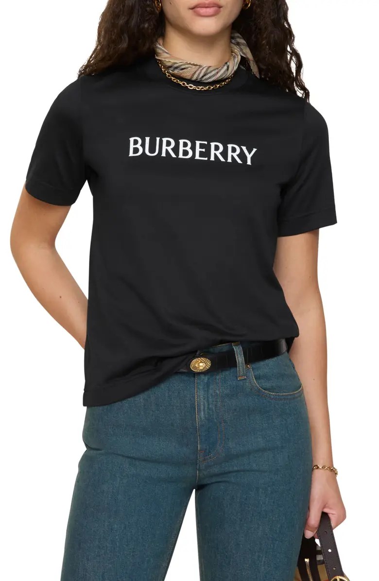 Burberry Graphic Logo Print T-Shirt Grey