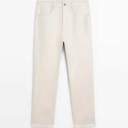 Massimo Dutti Men Cotton And Linen Tapered Fit JeansMassimo Dutti Men Cotton And Linen Tapered Fit Jeans