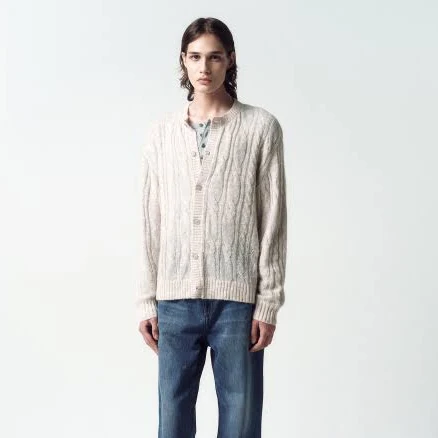 INSILENCE Sheared Cable Cardigan
