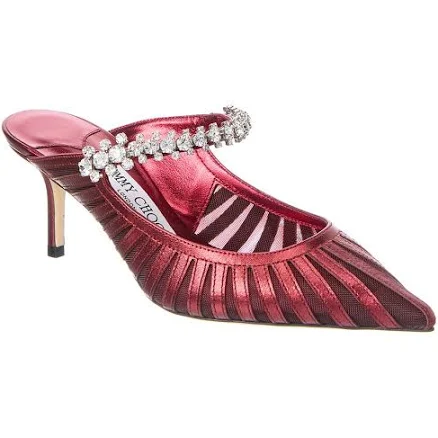 Jimmy Choo Bing 65 Mesh & Leather Mule