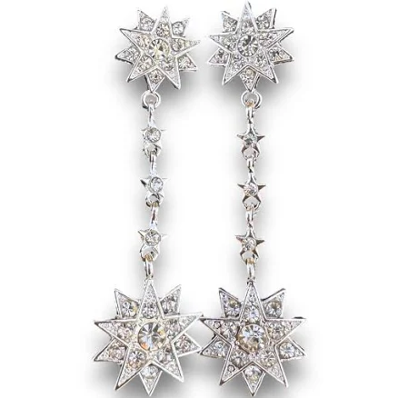 Empress Sissi Rhinestone Star Dangle Earrings