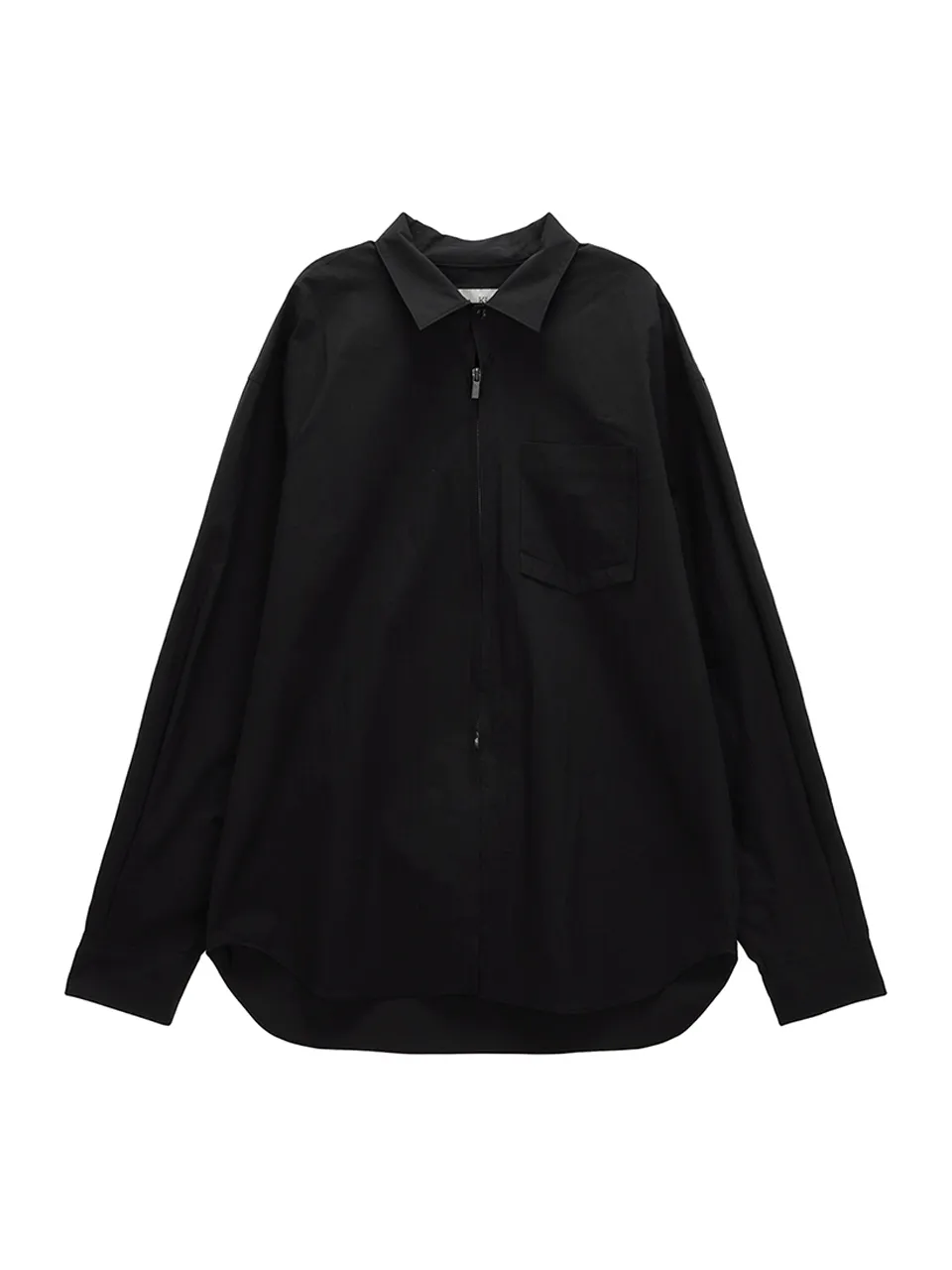 SHEER OPEN COLLAR KNIT TOP FOR MEN IN BLACK